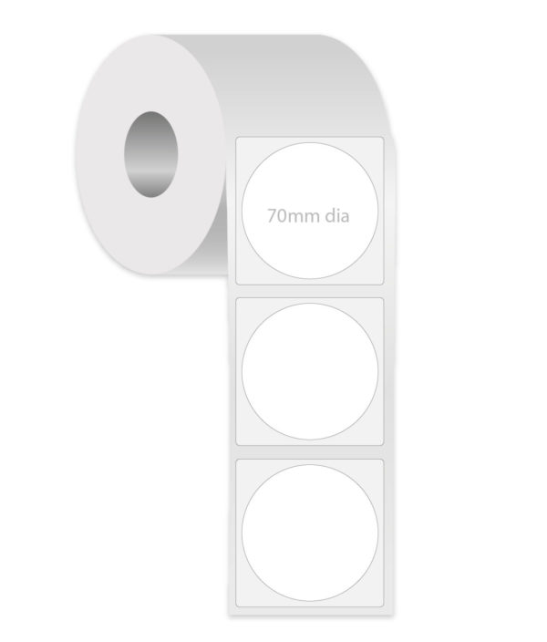 Round Labels 70mm dia circle